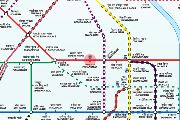 Pratap Nagar station map