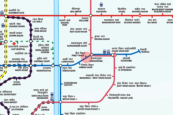 Preet Vihar station map