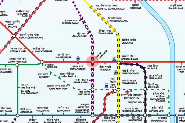 Pul Bangash station map
