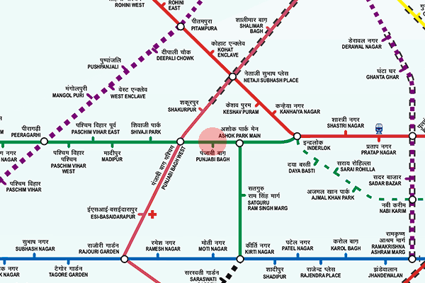Punjabi Bagh East station map