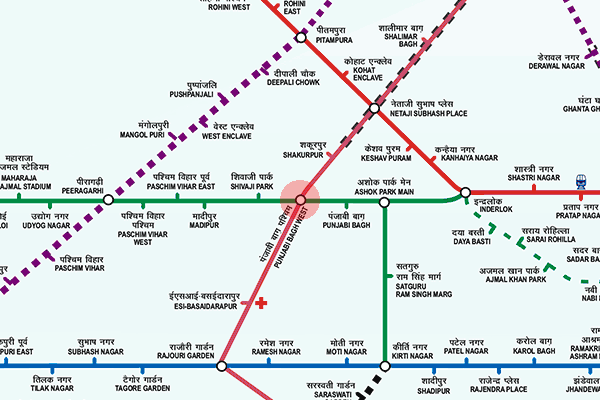 Punjabi Bagh West station map