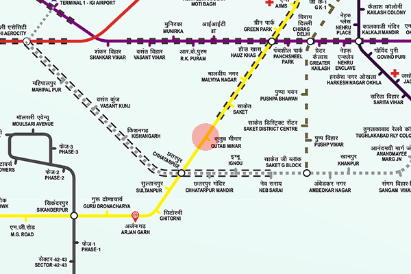 Qutab Minar station map