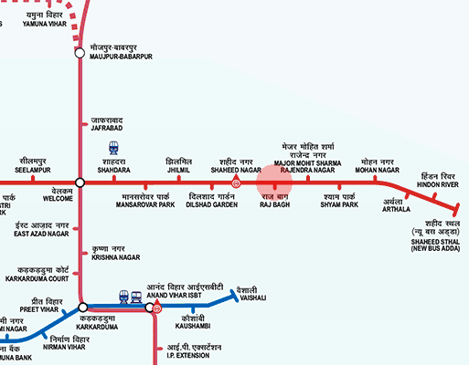 Raj Bagh station map