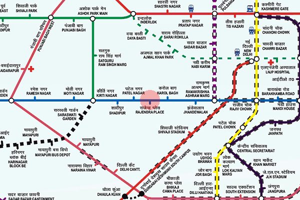 Rajendra Place station map