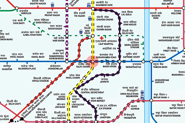 Rajiv Chowk station map