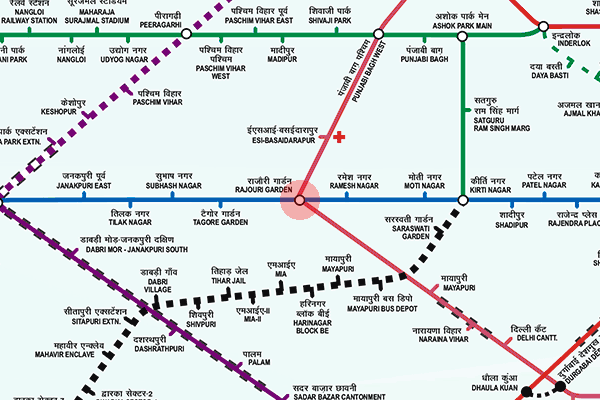 Rajouri Garden station map