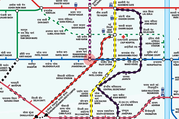 Ramakrishna Ashram Marg station map