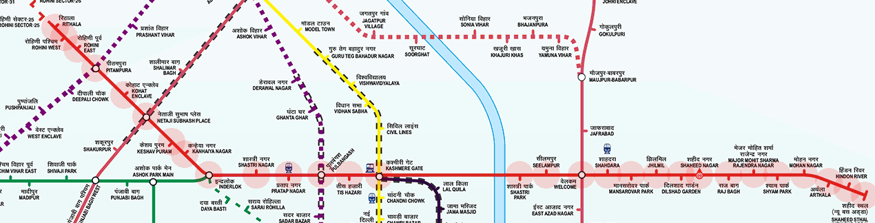 Delhi Metro Red Line map