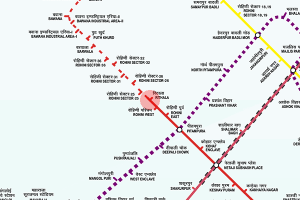 Rithala station map
