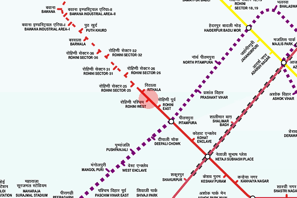 Rohini West station map