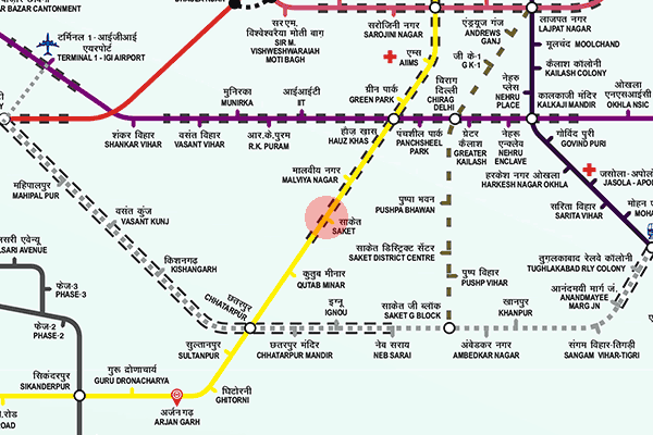 Saket station map