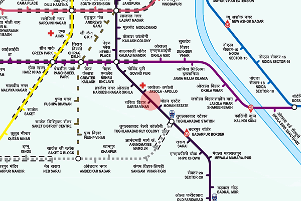 Sarita Vihar station map