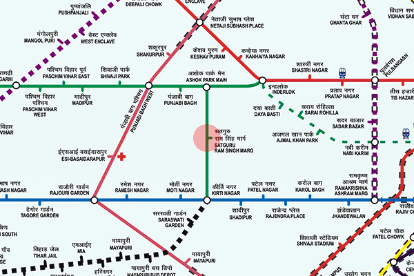Satguru Ramsingh Marg station map