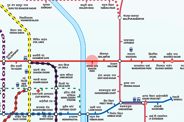 Shastri Park station map