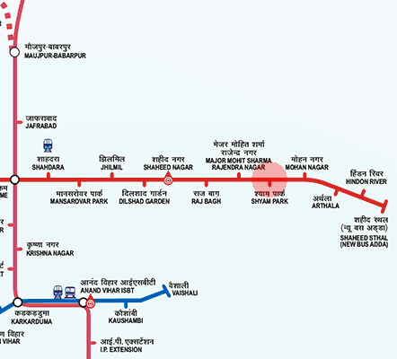 Shyam Park station map