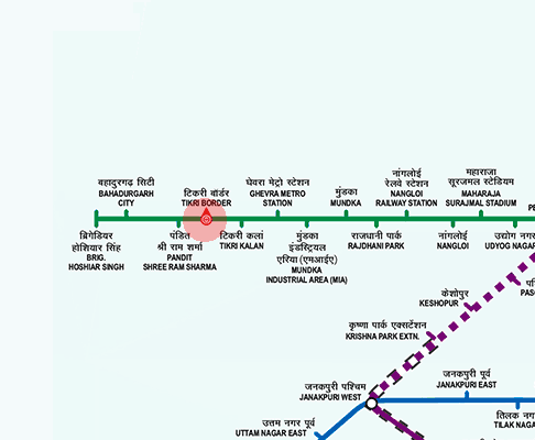 Tikri Border station map