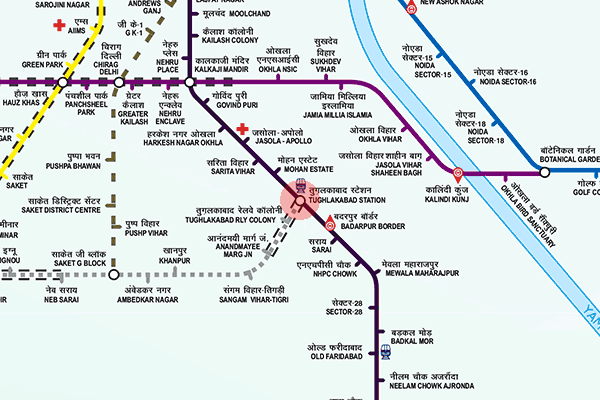 Tughlakabad Station station map