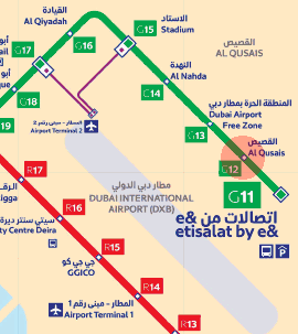 Al Qusais station map