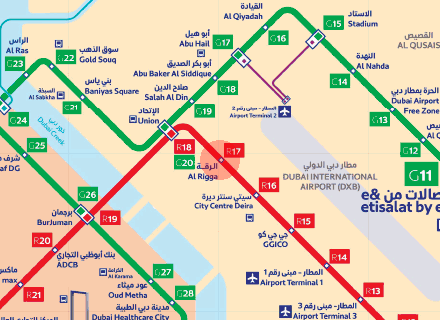 Al Rigga station map