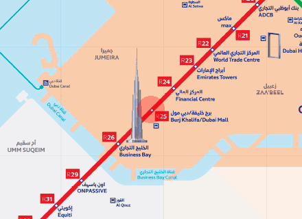 Burj Khalifa/Dubai Mall station map