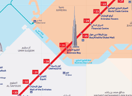 Business Bay station map