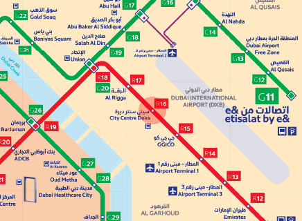 City Centre Deira station map