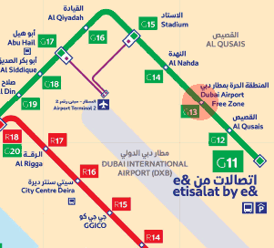 Dubai Airport Free Zone station map