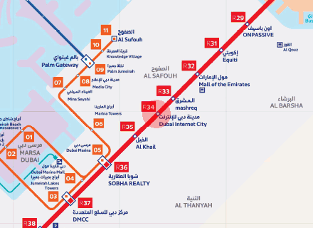 Dubai Internet City station map