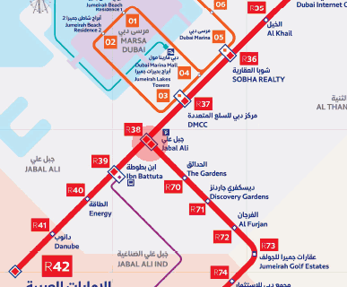 Jabal Ali station map