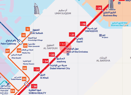 Mall of the Emirates station map