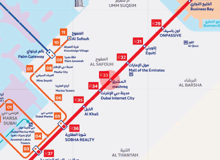 Mashreq station map