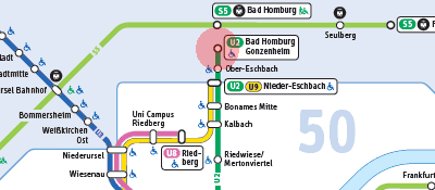 Bad Homburg-Gonzenheim station map
