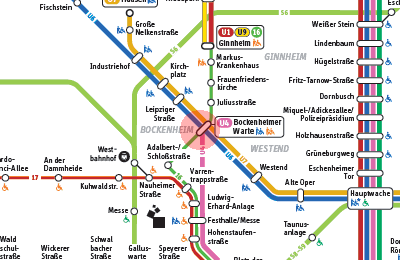 Bockenheimer Warte station map