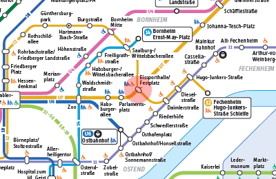 Eissporthalle/Festplatz station map