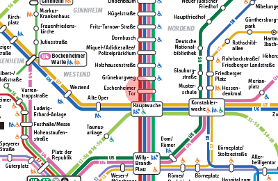 Eschenheimer Tor station map