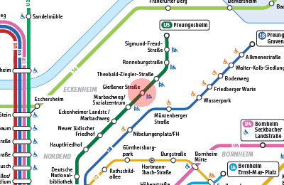 Giessener Strasse station map