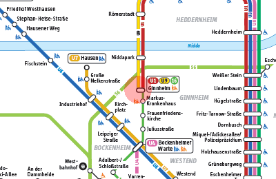 Ginnheim station map