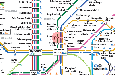 Glauburgstrasse station map