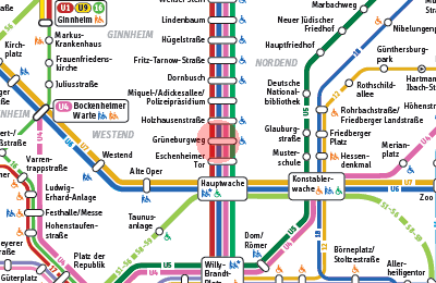 Gruneburgweg station map