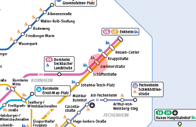 Gwinnerstrasse station map