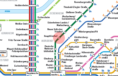 Hauptfriedhof station map