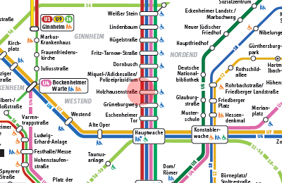 Holzhausenstrasse station map