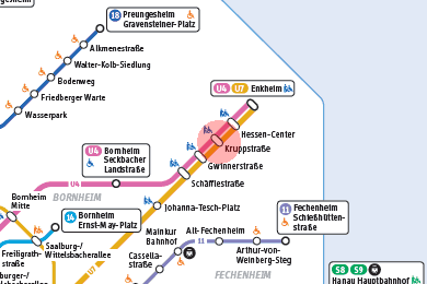 Kruppstrasse station map