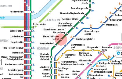 Neuer Judischer Friedhof station map