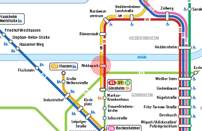 Niddapark station map