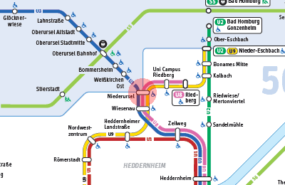Niederursel station map