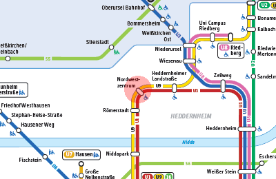 Nordwestzentrum station map