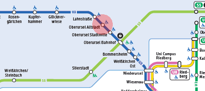 Oberursel Altstadt station map