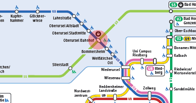 Oberursel Bahnhof station map