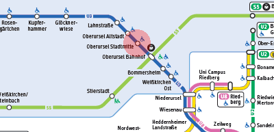 Oberursel Stadtmitte station map